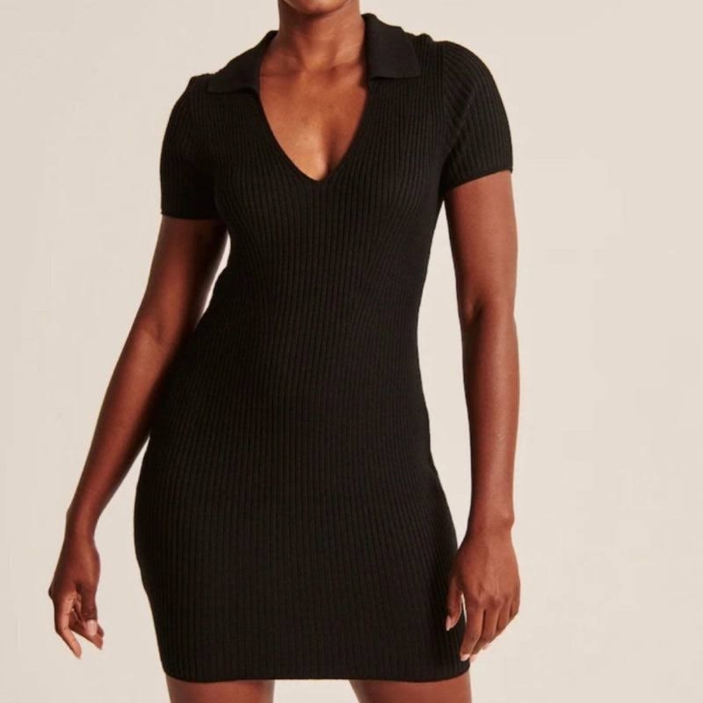 Abercrombie & Fitch Elevated Polo Knit Mini Dress